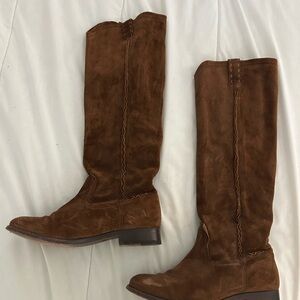 Frye Tall Brown Suede Knee Height Boots